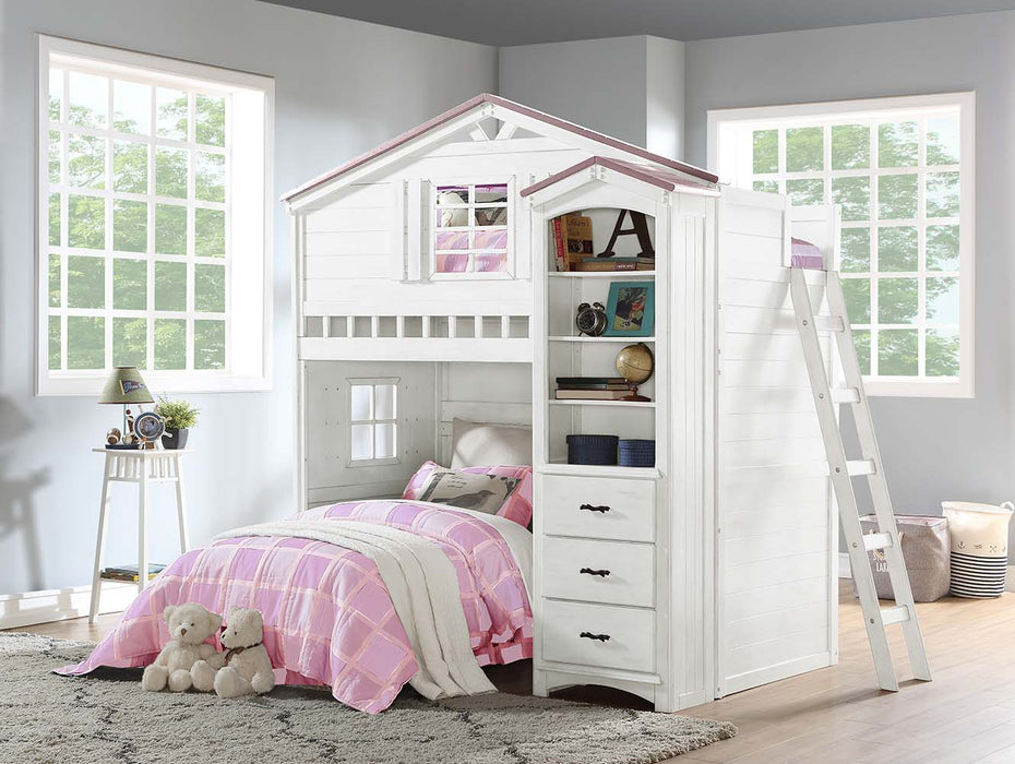 Tree House Teenager Solid Wood Twin Loft Bed with Storage