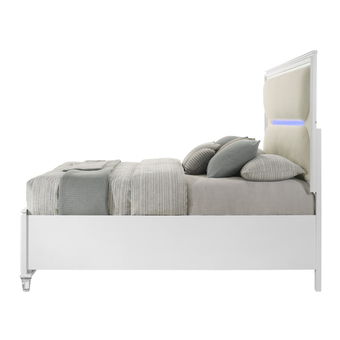 Tarian Upholstered Bed with Storage & LED