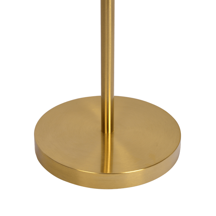 Brilliance Modern Gold Brush Floor Lamp, Opal Glass Shades and Round Metal Base - West Lamp