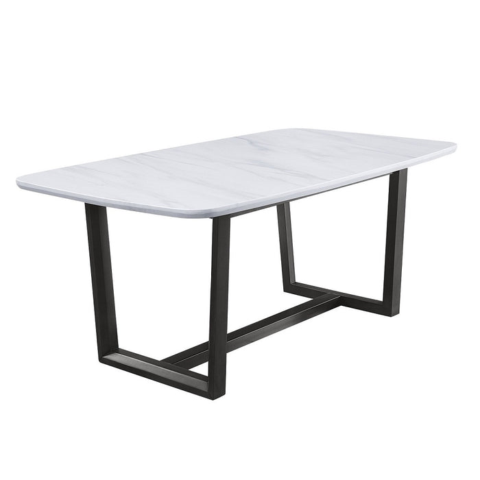 Madan Rectangular Dining Table with Marble Top