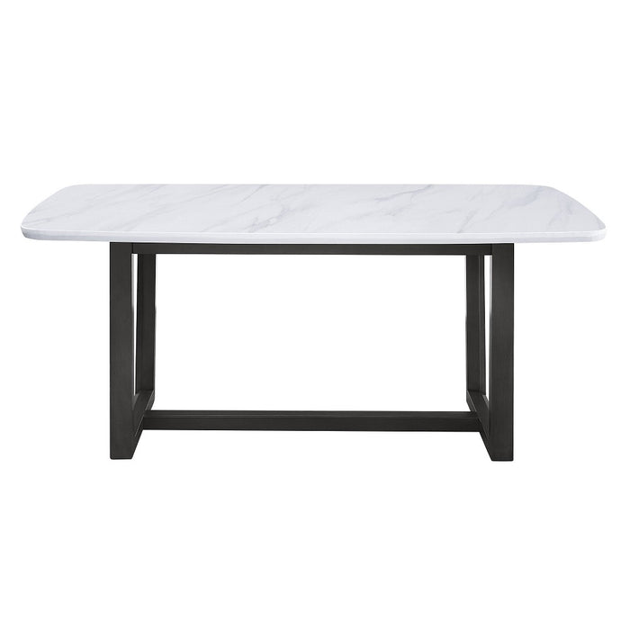 Madan Rectangular Dining Table with Marble Top