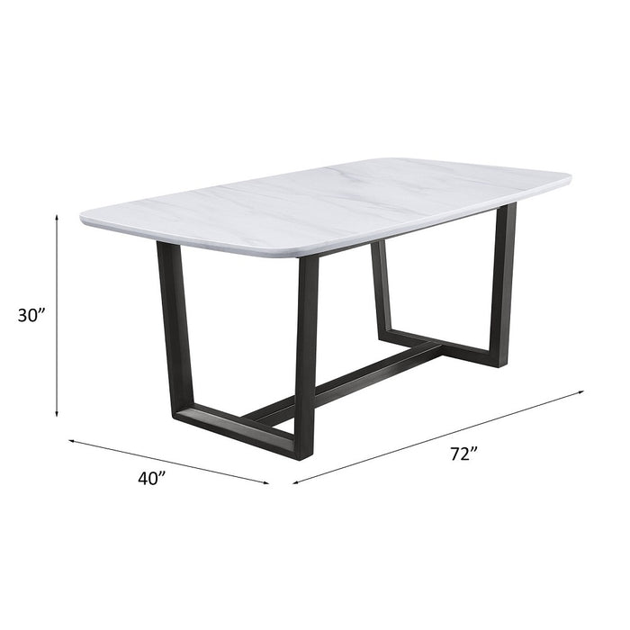 Madan Rectangular Dining Table with Marble Top