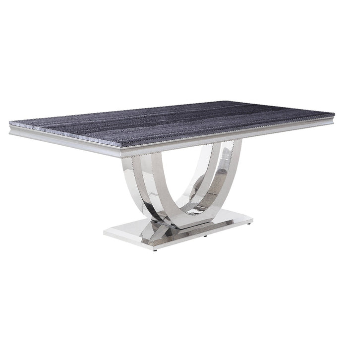 Cambrie Rectangular 79"L Dining Table with Marble Top