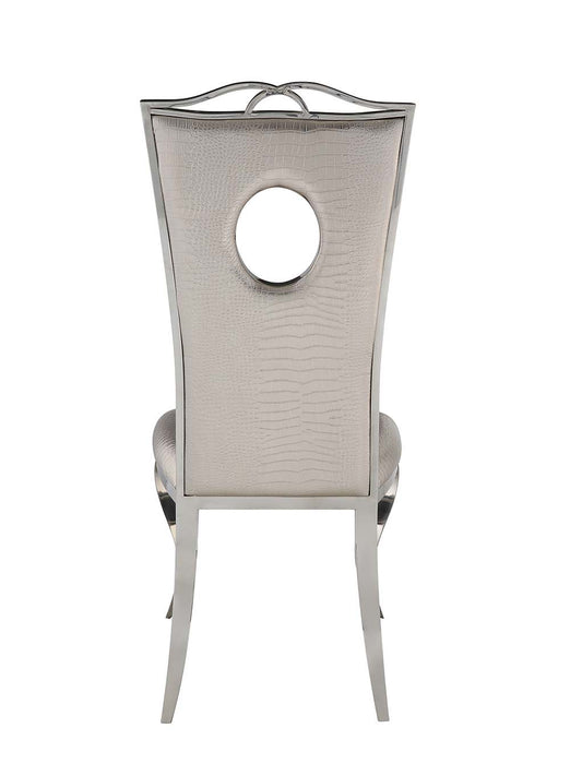 Cyrene 43"H Upholstered Side Chair with Circle Shape Cut-Out Back (Set-2)