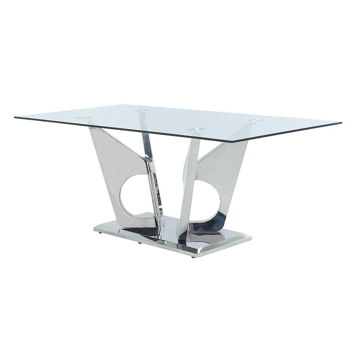 Azriel Rectangular 79"L Dining Table with Pedestal Base