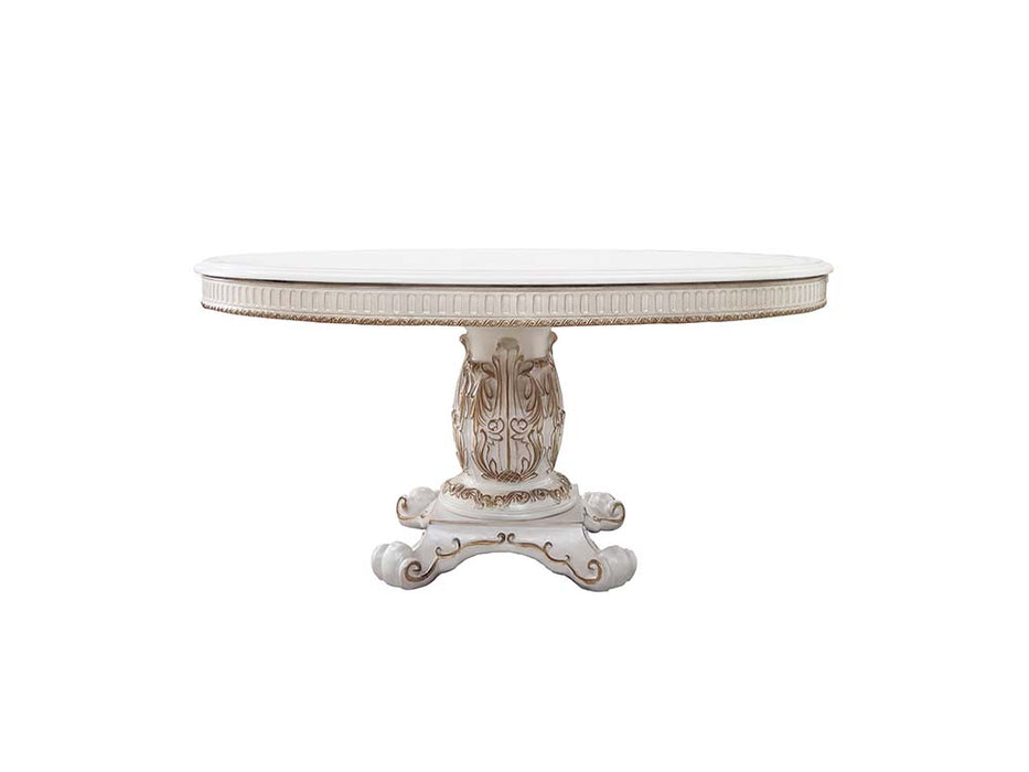 Vendome 60"L Rectangular Round Dining Table with Pedestal Base