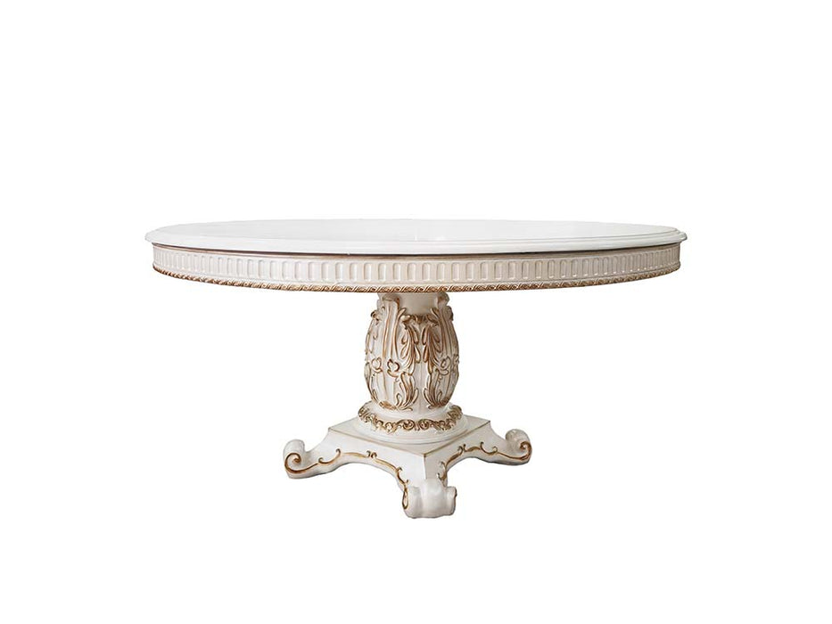 Vendome 60"L Rectangular Round Dining Table with Pedestal Base