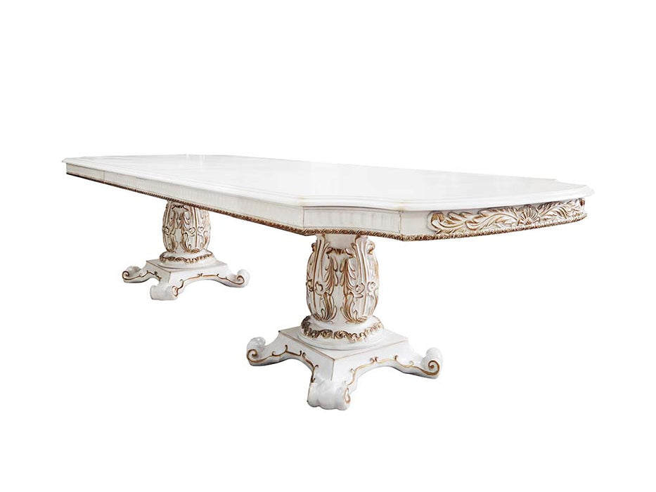 Vendome Extendable Rectangular Dining Table with Pedestal Base