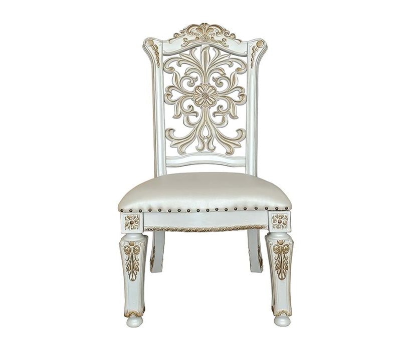 Vendome 48"H Upholstered Side Chair with Cut-Out Floral Backrest (Set-2)