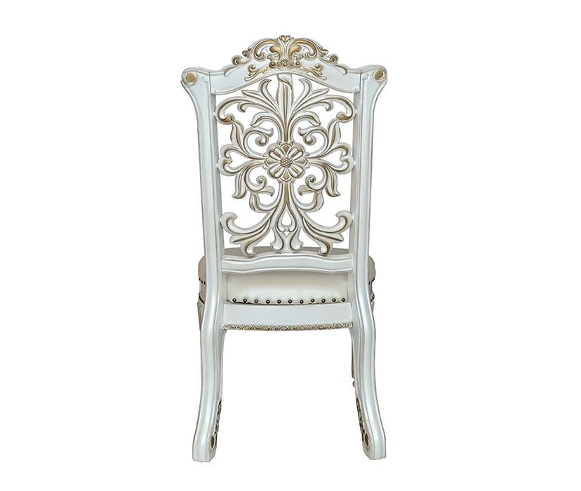 Vendome 48"H Upholstered Side Chair with Cut-Out Floral Backrest (Set-2)