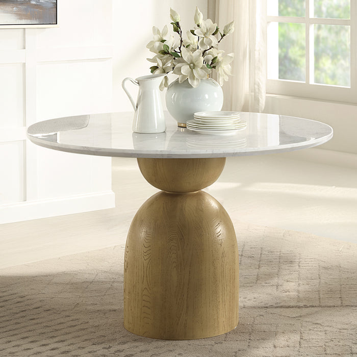 Kala 48"Dia Round Dining Table with Marble Top