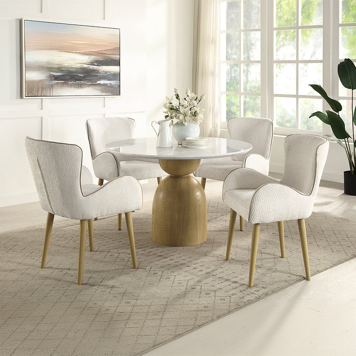 Kala 48"Dia Round Dining Table with Marble Top