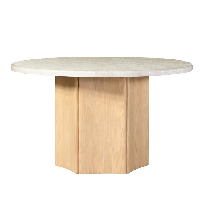 Qwin 52"Dia Round Dining Table with Marble Top