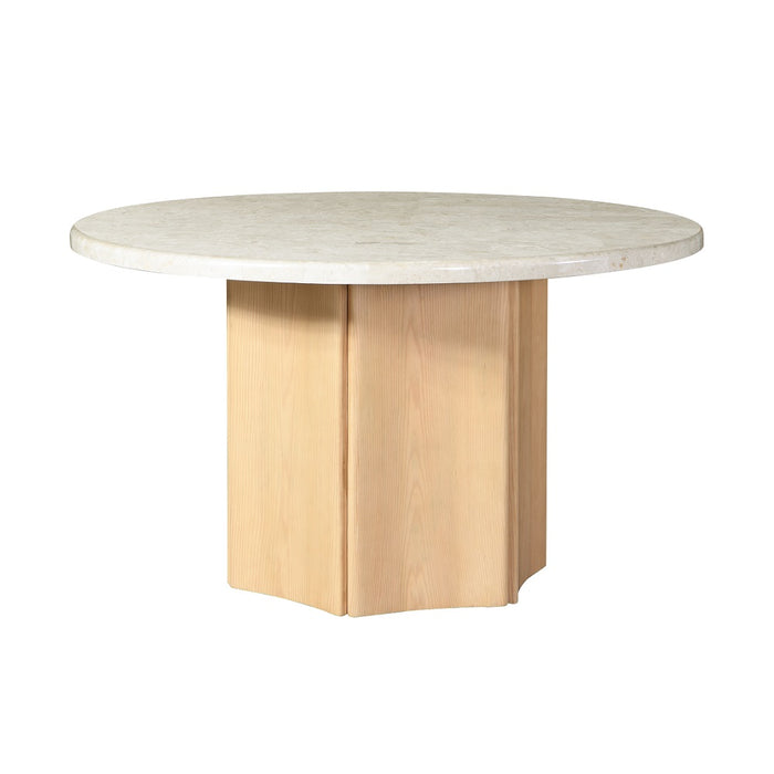 Qwin 52"Dia Round Dining Table with Marble Top