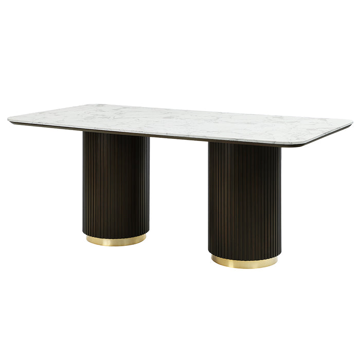 Clayten 71"L Rectangular Dining Table with Marble Top