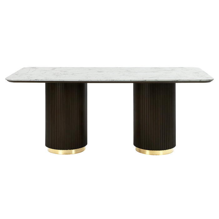 Clayten 71"L Rectangular Dining Table with Marble Top