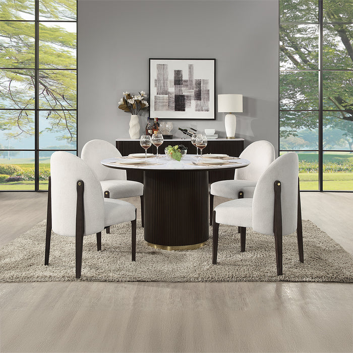 Clayten 52"Dia Round Dining Table with Marble