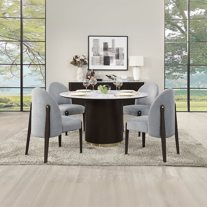 Clayten 52"Dia Round Dining Table with Marble