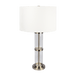 Echo Brushed Nickel Table Lamp with On/Off Switch Clear Glass Body Metal Base - West Lamp