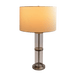 Echo Brushed Nickel Table Lamp with On/Off Switch Clear Glass Body Metal Base - West Lamp