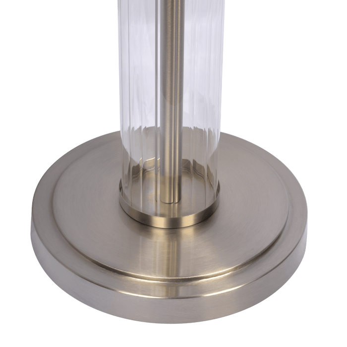 Echo Brushed Nickel Table Lamp with On/Off Switch Clear Glass Body Metal Base - West Lamp