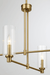 Enigma Four Lights Chandelier With Clear Ribbed Glass -Satin Brass - West Lamp