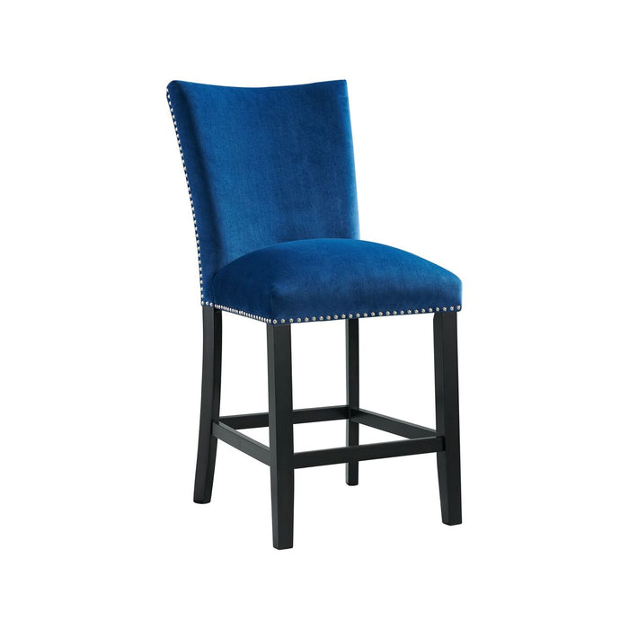 Francesca Counter Velvet Side Chair in Blue