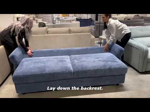 Haran 92"L Upholstered Sofa with Sleeper