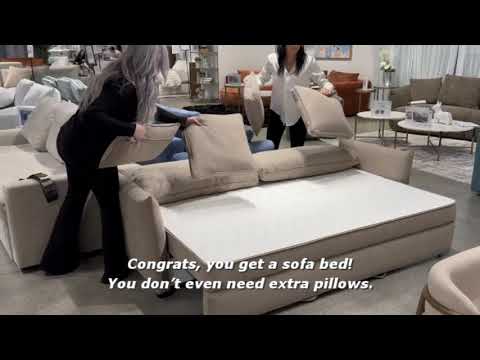 Irina 87"L Upholstered Sofa with Sleeper