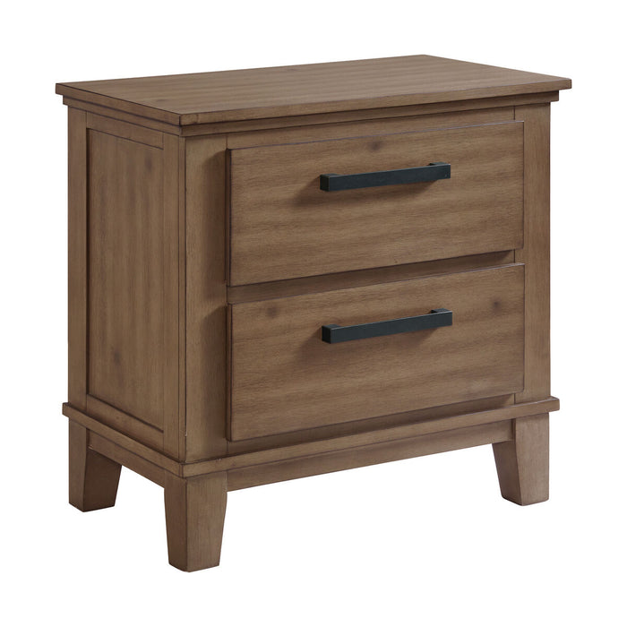 Jolene 2-Drawer Nightstand W/ USB in Grey