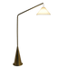 Lisbon Black Floor Lamp with On/Off Switch Coned Base Hanging White Fabric Shade - West Lamp