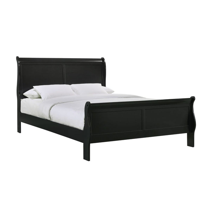 Louis PhilIppe Panel Bed in Black