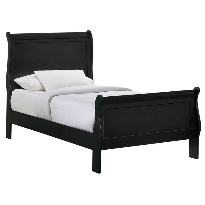 Louis PhilIppe Panel Bed in Black