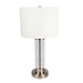 Luna Brushed Nickel Table Lamp with On/Off Switch Clear Glass Body Metal Base - West Lamp