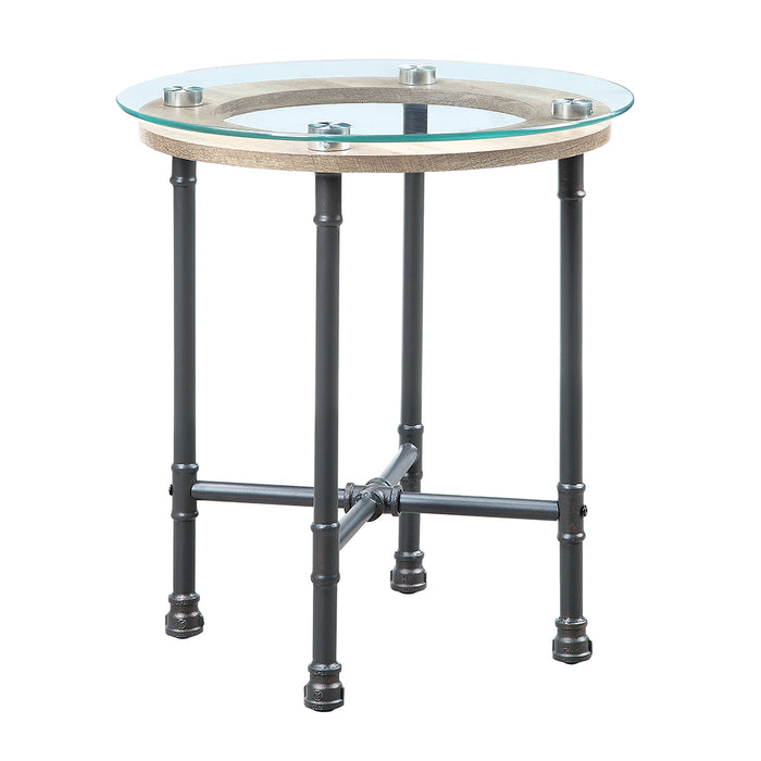 Brantley Round 22"Dia Glass Top End Table