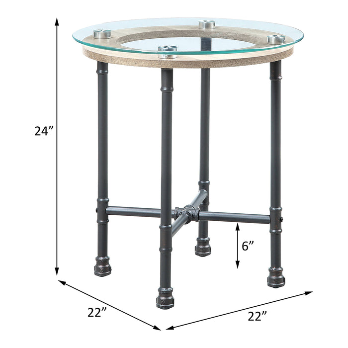 Brantley Round 22"Dia Glass Top End Table