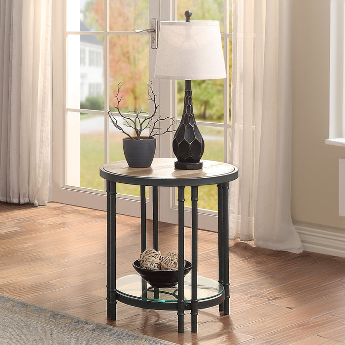 Brantley Round 22"Dia Wooden Top End Table