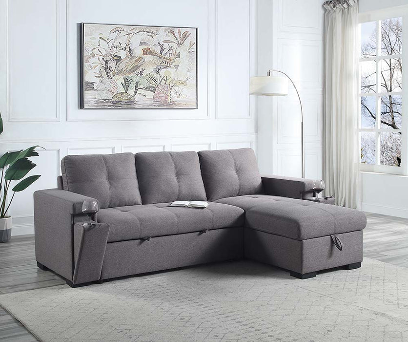 Jacop 95"L Sectional Sofa with Sleeper & Storage