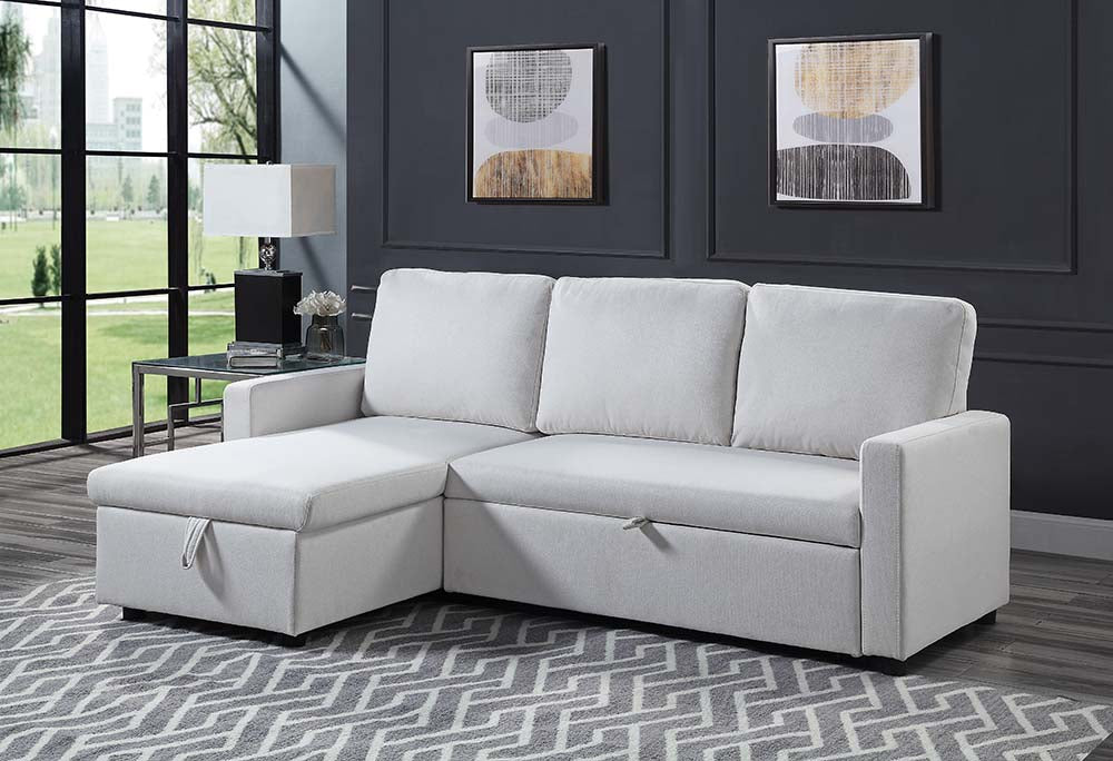 Hiltons 84"L Sectional Sofa with Sleeper & Storage