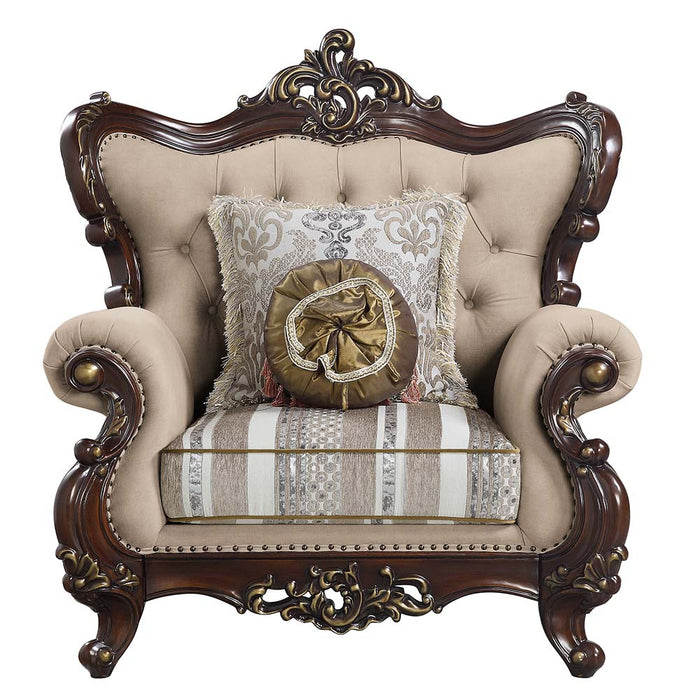 Ragnar 48"W Linen Chair with 2 Pillows