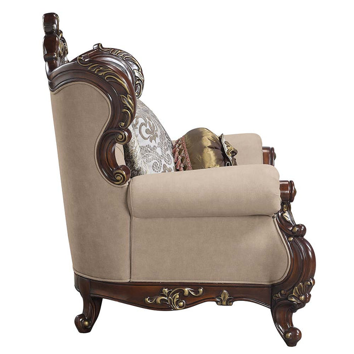 Ragnar 48"W Linen Chair with 2 Pillows