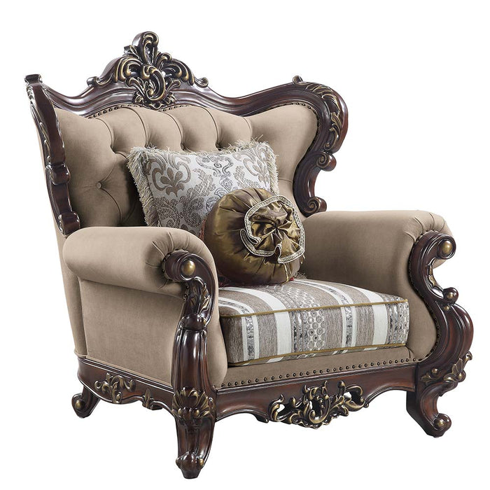 Ragnar 48"W Linen Chair with 2 Pillows