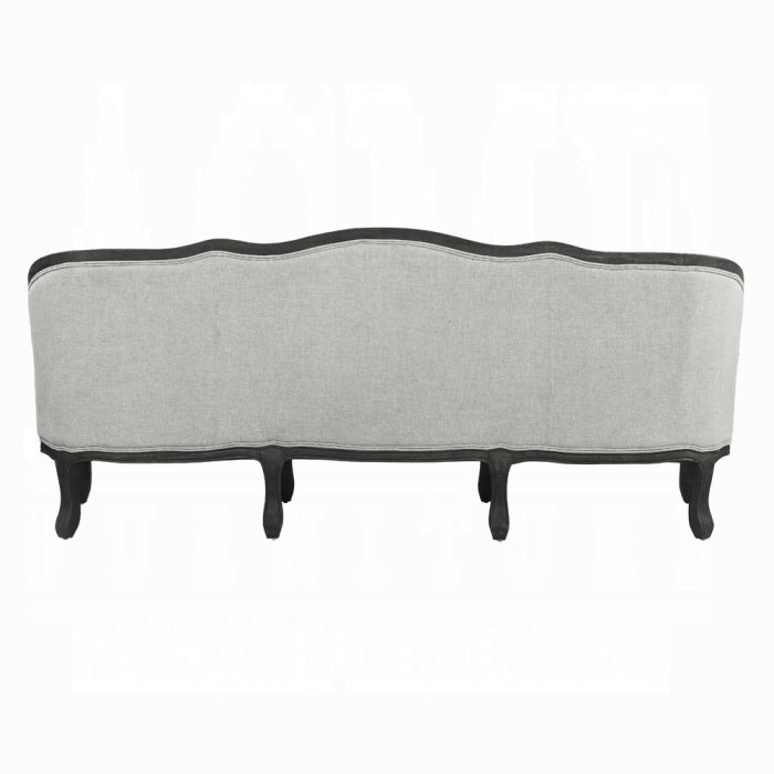 Samael 84"L Linen Sofa with 3 Pillows