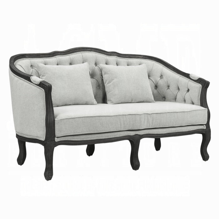 Samael 64"L Linen Loveseat with 2 Pillows