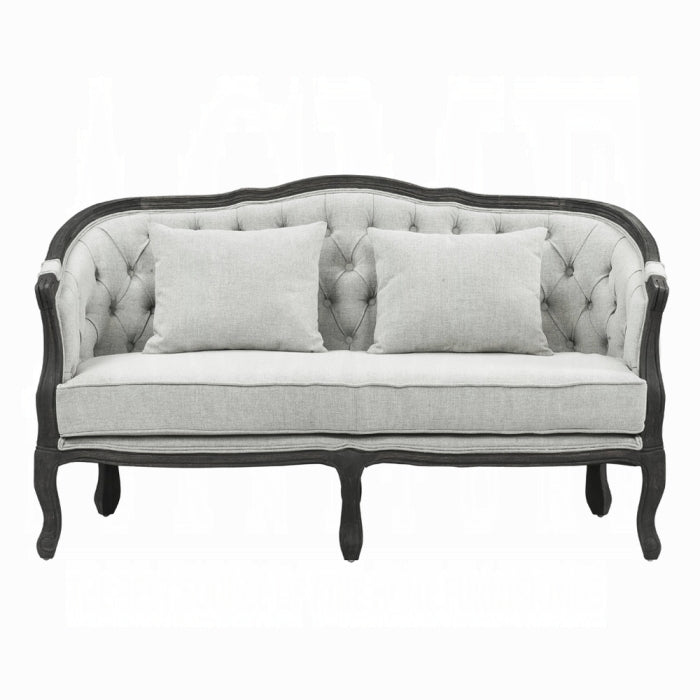 Samael 64"L Linen Loveseat with 2 Pillows