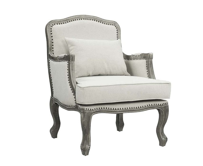 Tania 29"W Linen Chair with Pillow