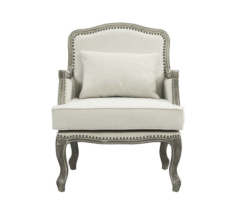 Tania 29"W Linen Chair with Pillow