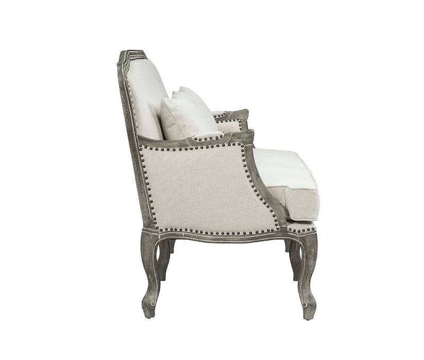 Tania 29"W Linen Chair with Pillow