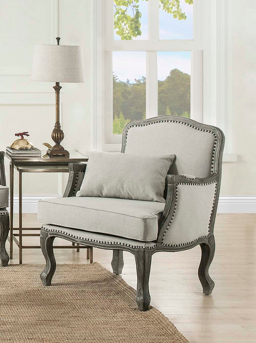 Tania 29"W Linen Chair with Pillow