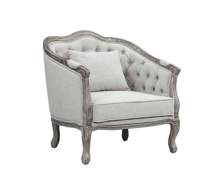 Samael 37"W Linen Chair with Pillow